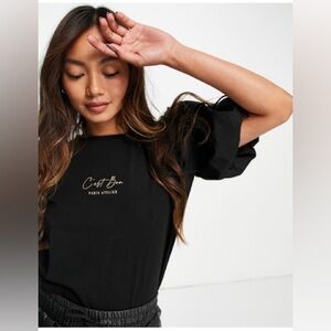 River Island - “Ces’t Bon Paris “ PUFFSLEEVE Size S